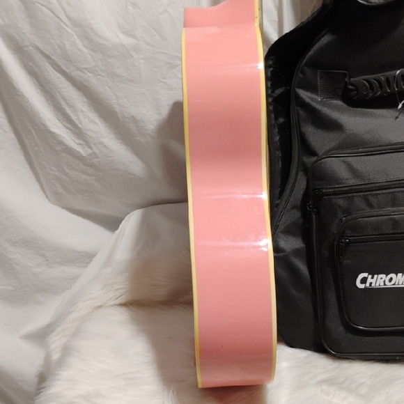 SALE! Johnson JG 100 Pink Acoustic Guitar W Case - Picture 10 of 12